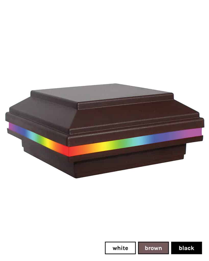 TruScapes® 4.5″ Composite Color Changing LED Deck Post Cap Light (Fits